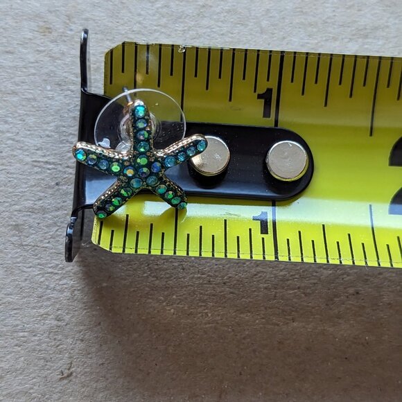 Starfish Earrings New With Tag Crystal Sparkly Sealife Ocean - Picture 4 of 4